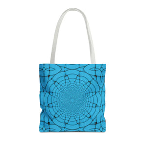 Blue Geometric Print Tote Bag - Stylish Everyday - Dipaliz - Bags