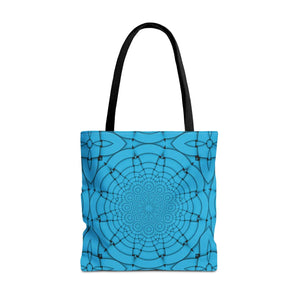 Blue Geometric Print Tote Bag - Stylish Everyday - Dipaliz - Bags