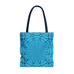 Blue Geometric Print Tote Bag - Stylish Everyday - Dipaliz - Bags