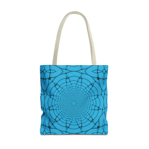 Blue Geometric Print Tote Bag - Stylish Everyday - Dipaliz - Bags
