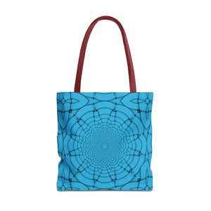 Blue Geometric Print Tote Bag - Stylish Everyday - Dipaliz - Bags