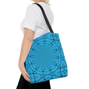 Blue Geometric Print Tote Bag - Stylish Everyday - Dipaliz - Bags