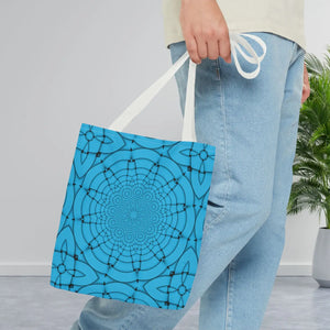 Blue Geometric Print Tote Bag - Stylish Everyday - Dipaliz - Bags
