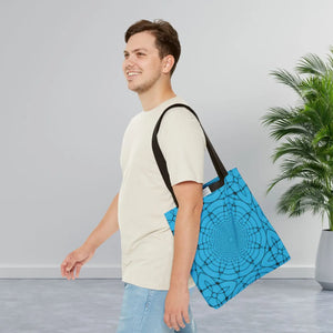 Blue Geometric Print Tote Bag - Stylish Everyday - Dipaliz - Bags
