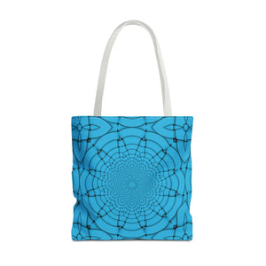 Blue Geometric Print Tote Bag - Stylish Everyday - Dipaliz - Bags