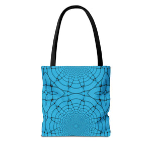 Blue Geometric Print Tote Bag - Stylish Everyday - Dipaliz - Bags
