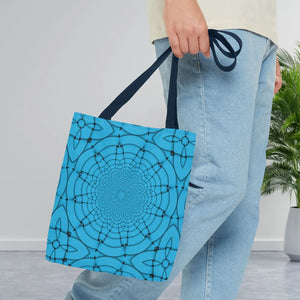 Blue Geometric Print Tote Bag - Stylish Everyday - Dipaliz - Bags
