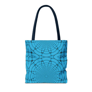 Blue Geometric Print Tote Bag - Stylish Everyday - Dipaliz - Bags