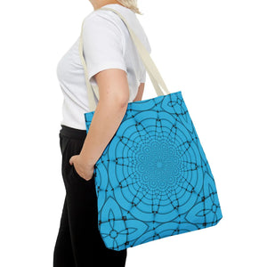 Blue Geometric Print Tote Bag - Stylish Everyday - Dipaliz - Bags