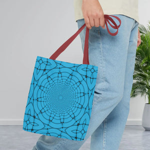 Blue Geometric Print Tote Bag - Stylish Everyday - Dipaliz - Bags