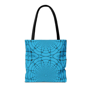 Blue Geometric Print Tote Bag - Stylish Everyday - Dipaliz - Bags