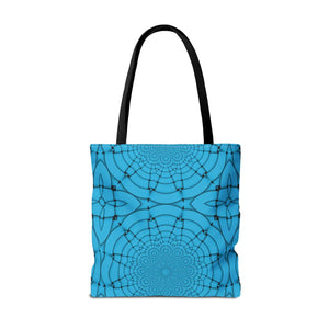 Blue Geometric Print Tote Bag - Stylish Everyday - Dipaliz - Bags