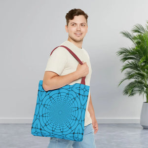 Blue Geometric Print Tote Bag - Stylish Everyday - Dipaliz - Bags