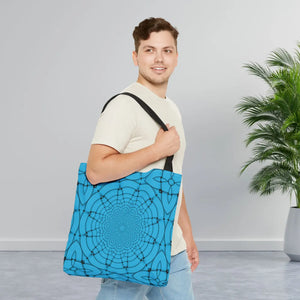 Blue Geometric Print Tote Bag - Stylish Everyday - Dipaliz - Bags