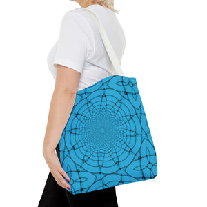 Blue Geometric Print Tote Bag - Stylish Everyday - Dipaliz - Bags