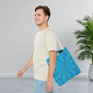Blue Geometric Print Tote Bag - Stylish Everyday - Dipaliz - Bags