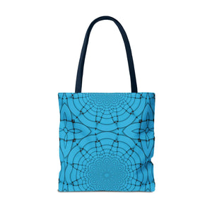 Blue Geometric Print Tote Bag - Stylish Everyday - Dipaliz - Bags