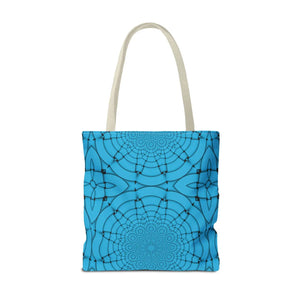 Blue Geometric Print Tote Bag - Stylish Everyday - Dipaliz - Bags