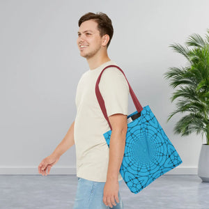 Blue Geometric Print Tote Bag - Stylish Everyday - Dipaliz - Bags