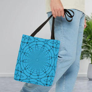 Blue Geometric Print Tote Bag - Stylish Everyday - Dipaliz - Bags