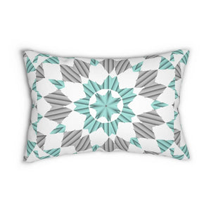Blue and Grey Geometric Spun Polyester Pillow - Dipaliz - Throw Pillows