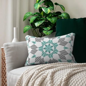 Blue and Grey Geometric Spun Polyester Pillow - Dipaliz - Throw Pillows