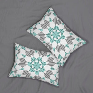 Blue and Grey Geometric Spun Polyester Pillow - Dipaliz - Throw Pillows