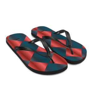 Blue and Red Flip Flops – Geometric Summer - Dipaliz - Slippers