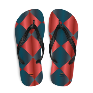 Blue and Red Flip Flops – Geometric Summer - Dipaliz - Slippers