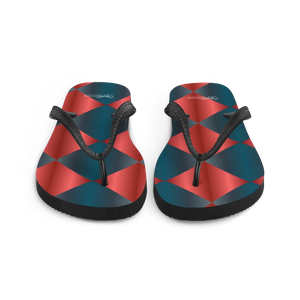 Blue and Red Flip Flops – Geometric Summer - Dipaliz - Slippers