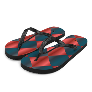 Blue and Red Flip Flops – Geometric Summer - Dipaliz - Slippers