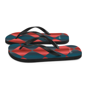 Blue and Red Flip Flops – Geometric Summer - Dipaliz - Slippers