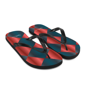 Blue and Red Flip Flops – Geometric Summer - Dipaliz - Slippers