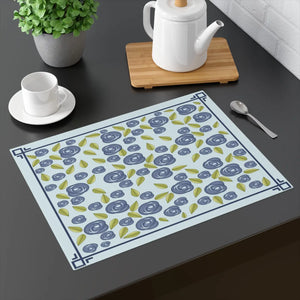 Blue Roses Cotton Placemat – Eco-friendly Gift - Dipaliz - Placemats