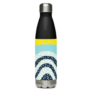 Yellow Wavy Pattern Water Bottle - Stainless Steel - Dipaliz - Bottles