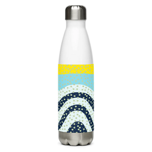 Yellow Wavy Pattern Water Bottle - Stainless Steel - Dipaliz - Bottles