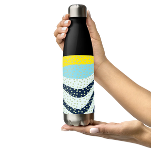 Yellow Wavy Pattern Water Bottle - Stainless Steel - Dipaliz - Bottles
