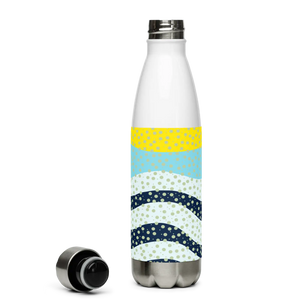 Yellow Wavy Pattern Water Bottle - Stainless Steel - Dipaliz - Bottles