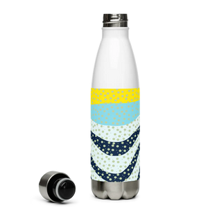 Yellow Wavy Pattern Water Bottle - Stainless Steel - Dipaliz - Bottles