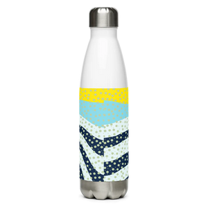 Yellow Wavy Pattern Water Bottle - Stainless Steel - Dipaliz - Bottles