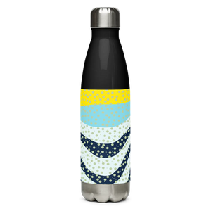 Yellow Wavy Pattern Water Bottle - Stainless Steel - Dipaliz - Bottles
