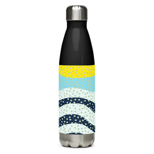 Yellow Wavy Pattern Water Bottle - Stainless Steel - Dipaliz - Bottles