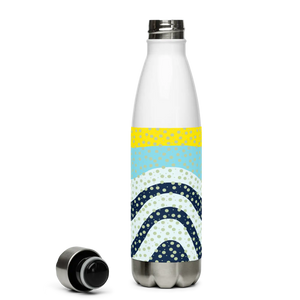 Yellow Wavy Pattern Water Bottle - Stainless Steel - Dipaliz - Bottles
