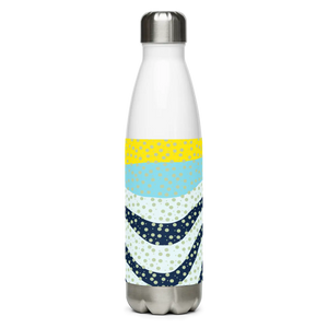 Yellow Wavy Pattern Water Bottle - Stainless Steel - Dipaliz - Bottles