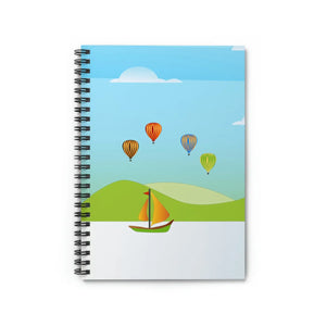 Vibrant Spiral Notebook - Set Sail Boat Ruled - Dipaliz - Notebooks & Notepads