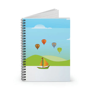 Vibrant Spiral Notebook - Set Sail Boat Ruled - Dipaliz - Notebooks & Notepads