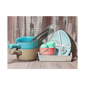 Vibrant Egg Bowls Canvas - Semi Glossy Finish - Dipaliz - Posters Prints & Visual Artwork