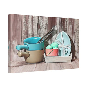 Vibrant Egg Bowls Canvas - Semi Glossy Finish - Dipaliz - Posters Prints & Visual Artwork