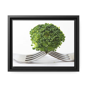 Broccoli Floret Matte Canvas – Black Frame - Dipaliz - Posters Prints & Visual Artwork