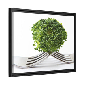 Broccoli Floret Matte Canvas – Black Frame - Dipaliz - Posters Prints & Visual Artwork